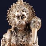 Pure Brass Blessing Hanuman Statue | 11.5" x 7.3" x 6" (29.2 x 18.5 x 15.2 cm) | 5.6 kg Premium Sacred Art | Divine Grace Murti | Temple Grade